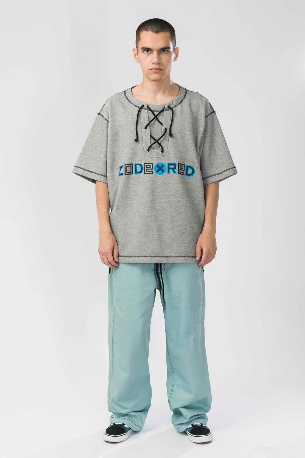 Футболка Codered Just Like in 96 Серый Меланж/Синий принт)