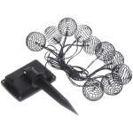 Гирлянда для улицы «Солнечный виток» 4 м 10 ламп LED (4*5 см) чёрн.пров, 2 реж.,IP-54, Теплый белый (солнечная батарея)