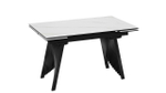 Стол кухонный обеденный раздвижной Черный муар/Керамика матовая черный мрамор 140(200)х85х78 см