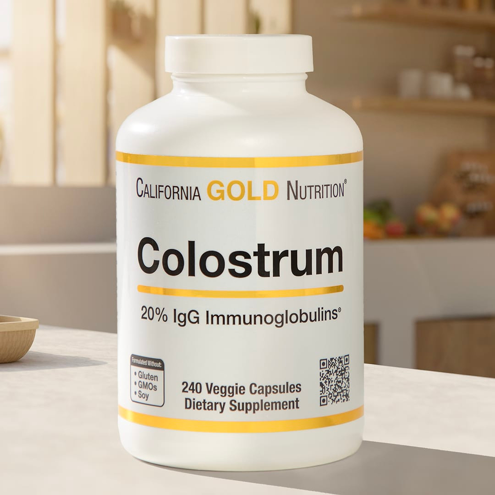California Gold Nutrition, молозиво с 20% иммуноглобулинов IgG, 240 растительных капсул