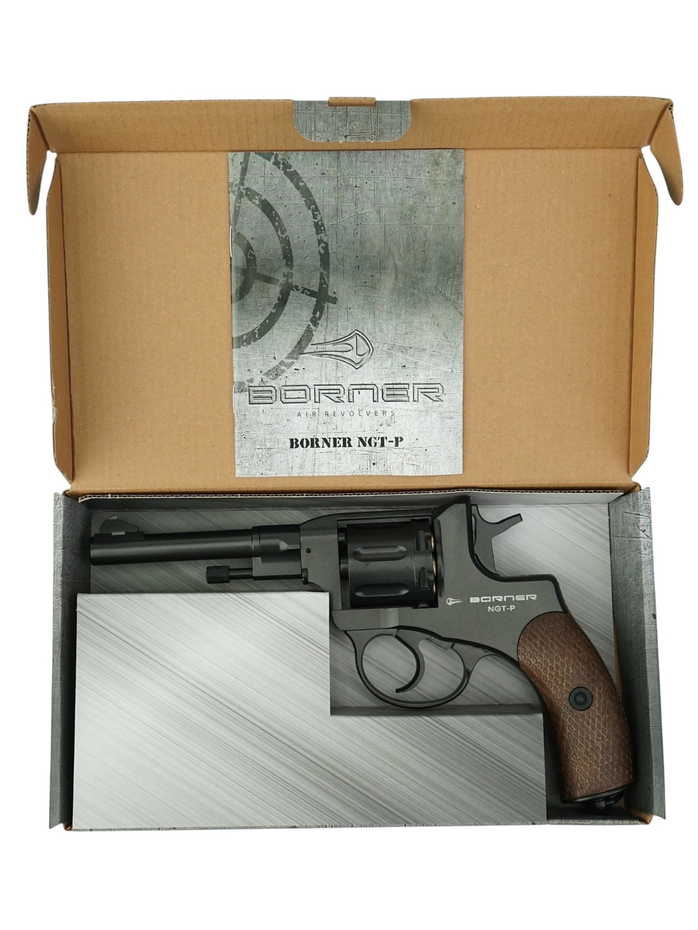 Пневматический револьвер Borner NGT-P Black пулевой, кал. 4,5 мм/pellets