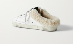 Кеды Golden Goose Superstar Sabot shearling-lined distressed glittered leather slip-on sneakers