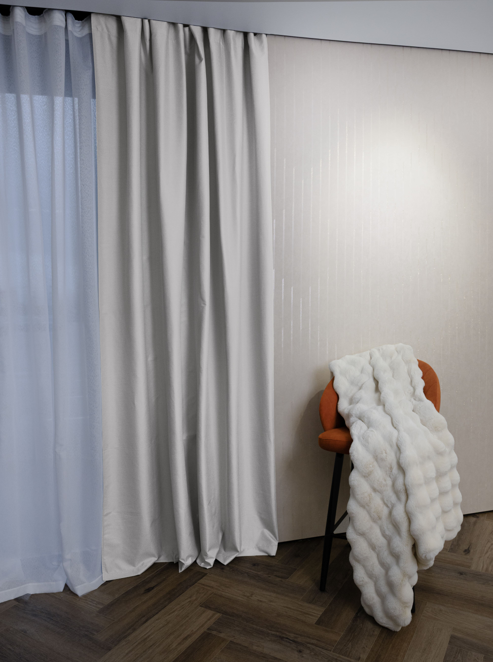 Штора блэкаут Рогожка (белый)