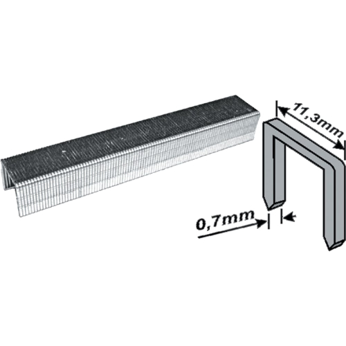 Скобы для степлера закаленные 11,3 мм х 0,7 мм, (узкие тип 53) 10 мм, 1000 шт. MOS 31373М