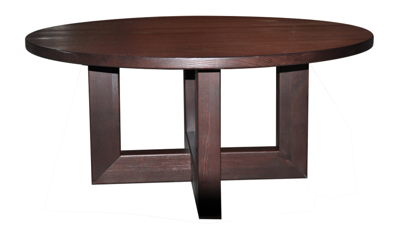 Стол журнальный круглый 100 см Куклей, темно-коричневый