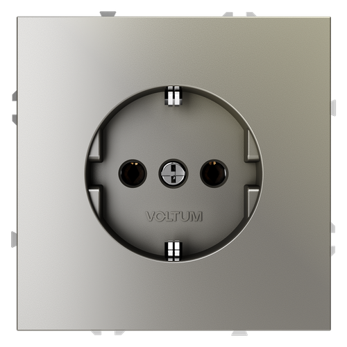 Розетка встраиваемая VOLTUM S70 с заземлением 16А, (шелк)