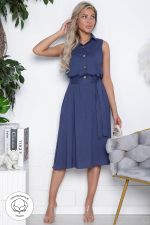 Платье с кокеткой (темно-синее) П10490 LT Collection