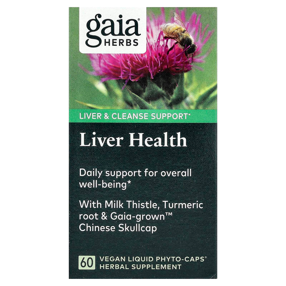 Gaia Herbs, здоровье печени, 60 веганских капсул с фитокапсулами