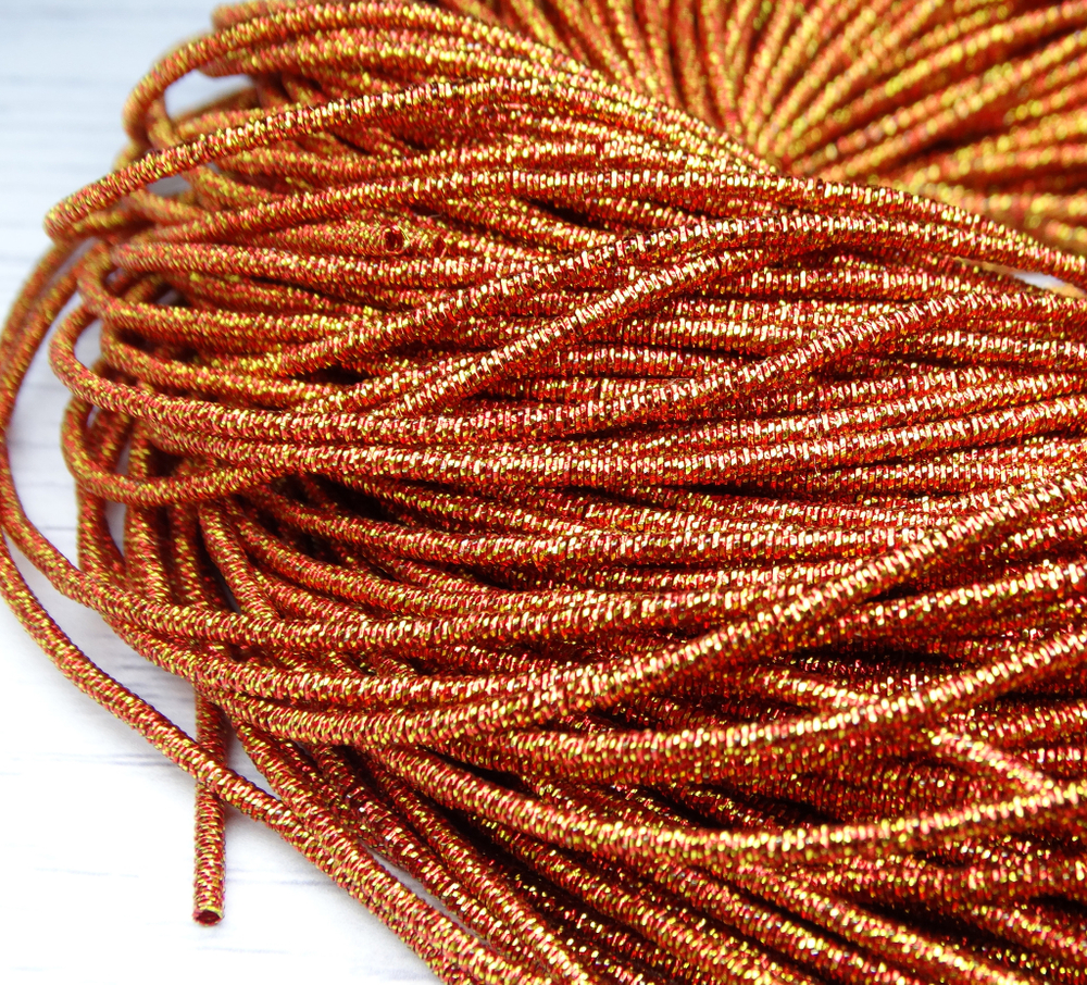 ТМ020НН1 Трунцал (канитель) металлизированный МИКС, цвет: оранжевый, размер: 1,5 мм, 5 гр.