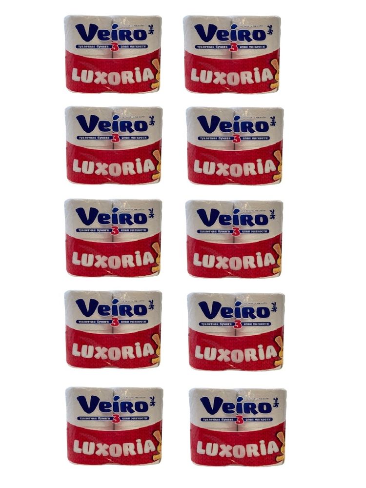 БУМАГА ТУАЛЕТНАЯ VEIRO LUXORIA БЕЛАЯ 3-СЛ 4*10