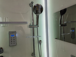 Душевая кабина Esbano (Эсбано) ES-L108CKR, с низким поддоном, с электрикой и LED освещением, 100х80х210