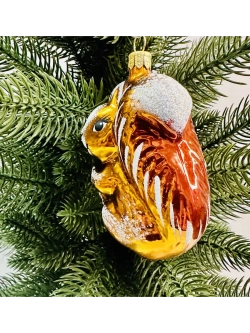 Елочная игрушка Белочка 9 см