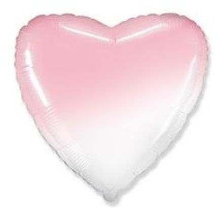 Сердце 46 см "Бело-розовый градиент"