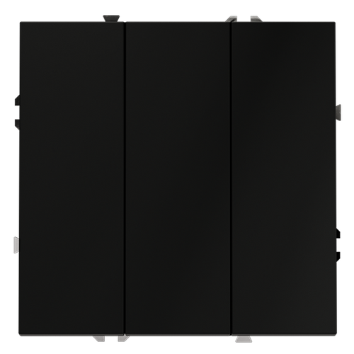 Выключатель встраиваемый VOLTUM S70 трехклавишный 10А, (черный матовый)