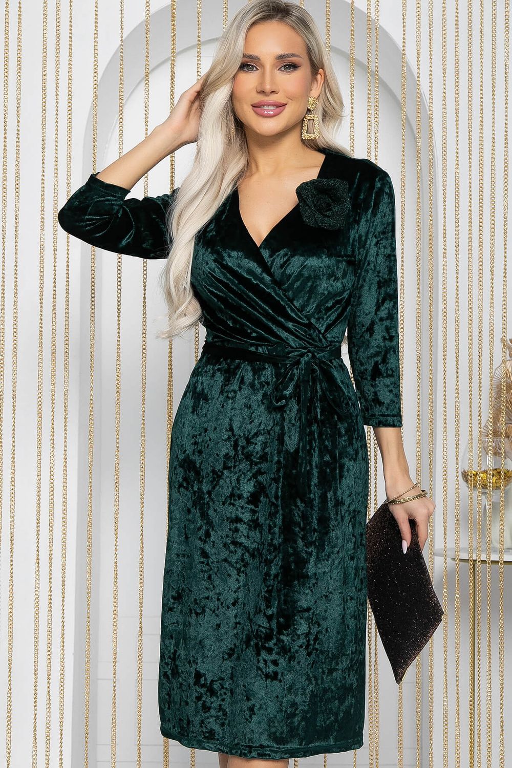 Платье Зимняя роза (зеленое) П12193-35 LT Collection