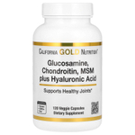 California Gold Nutrition, Глюкозамин, хондроитин и МСМ с гиалуроновой кислотой, 120 растительных капсул