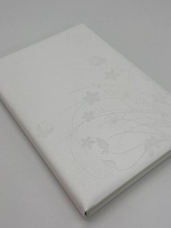 Блокнот 135 л. В5 25*17,5 см лин. белые цветы  (7670-2)