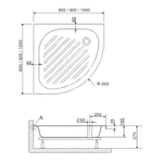 Душевой поддон полукруглый RGW BP/CL-S (800x800)