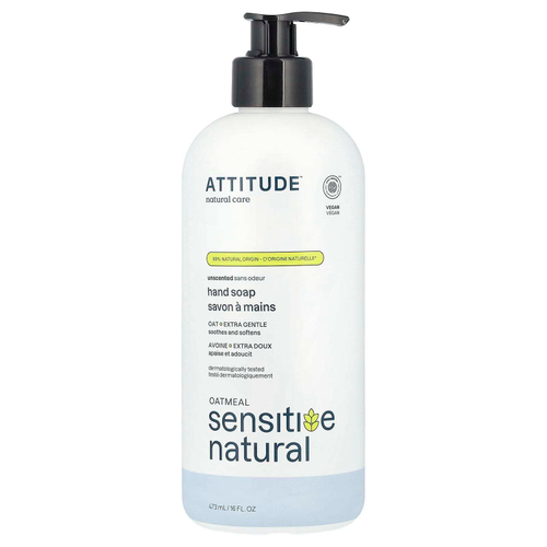 ATTITUDE, Oatmeal Sensitive, натуральное мыло для рук, без запаха, 473 мл (16 жидк. унц.)
