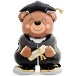 Шар 3D (58''/147 см) Фигура на подставке, Мишка Выпускник, 1 шт. в уп.