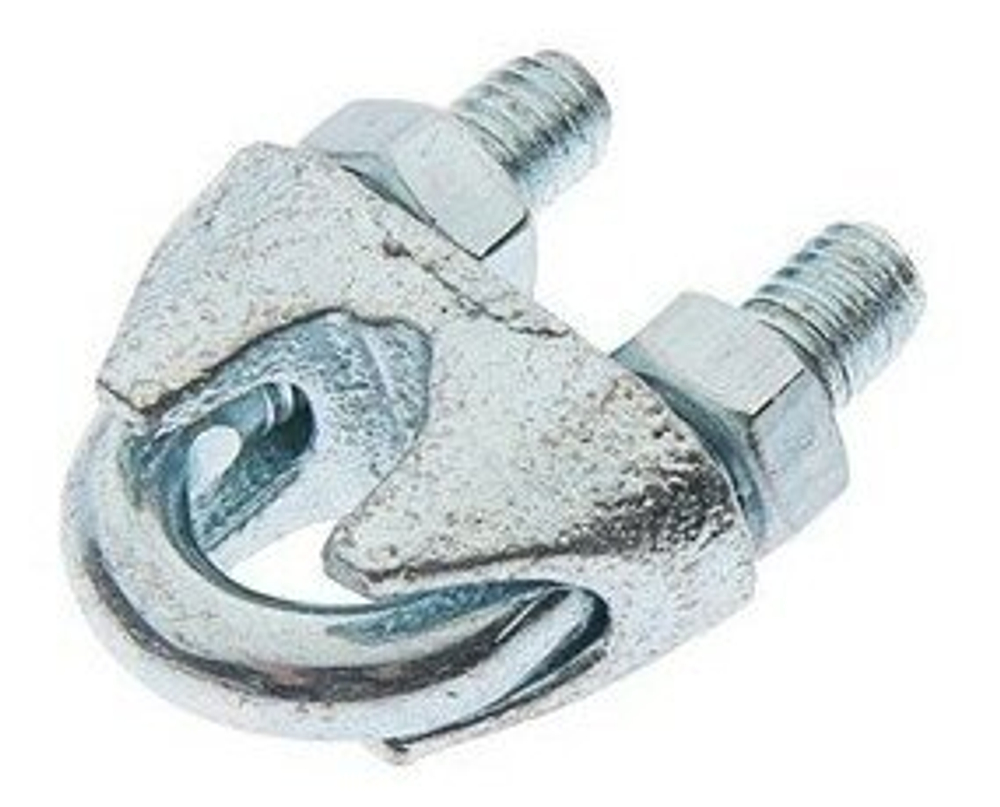 ЗАЖИМ ТРОСА СТРОЙБАТ DIN 741  8ММ (БЕЛЫЙ ЦИНК 2 ШТ)