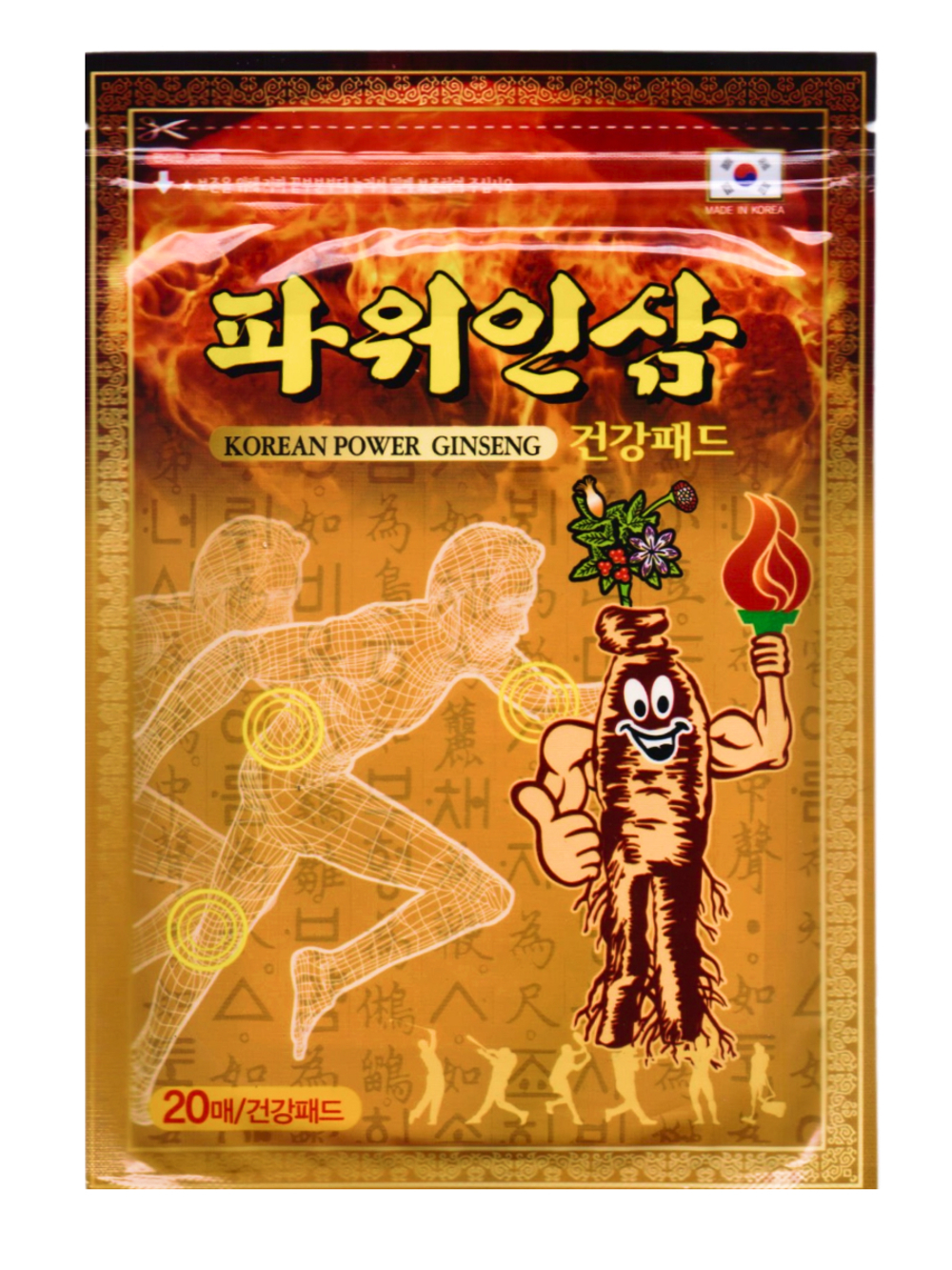 Пластырь для тела с экстрактом женьшеня Korean Power Ginseng Pad 20 шт