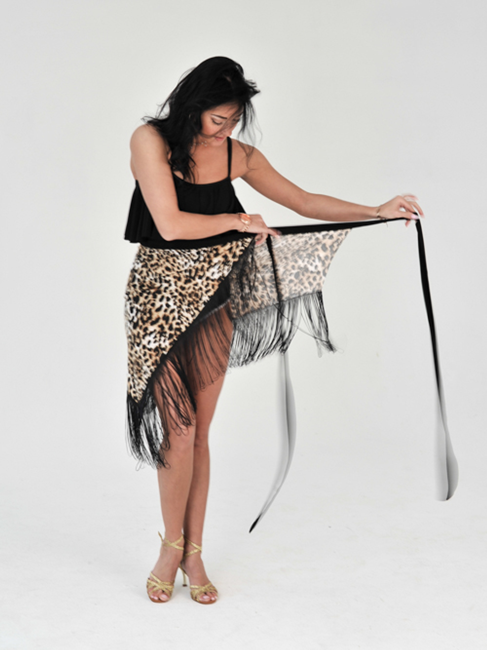 Юбка-платок с бахромой