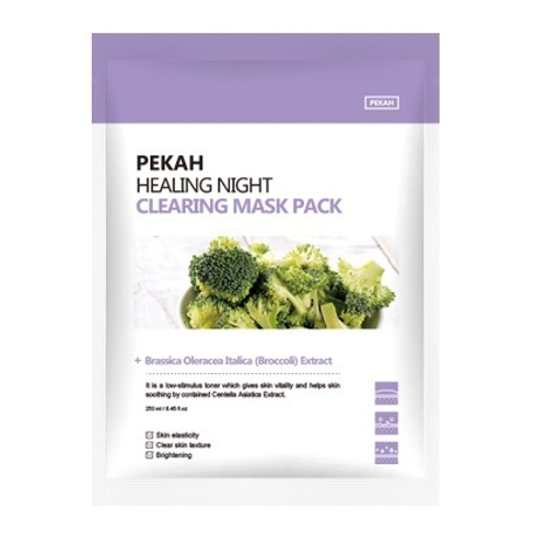 Вечерняя восстанавливающая очищающая тканевая маска с экстрактом Брокколи Pekah Healing Night Clearing Mask Pack 5шт