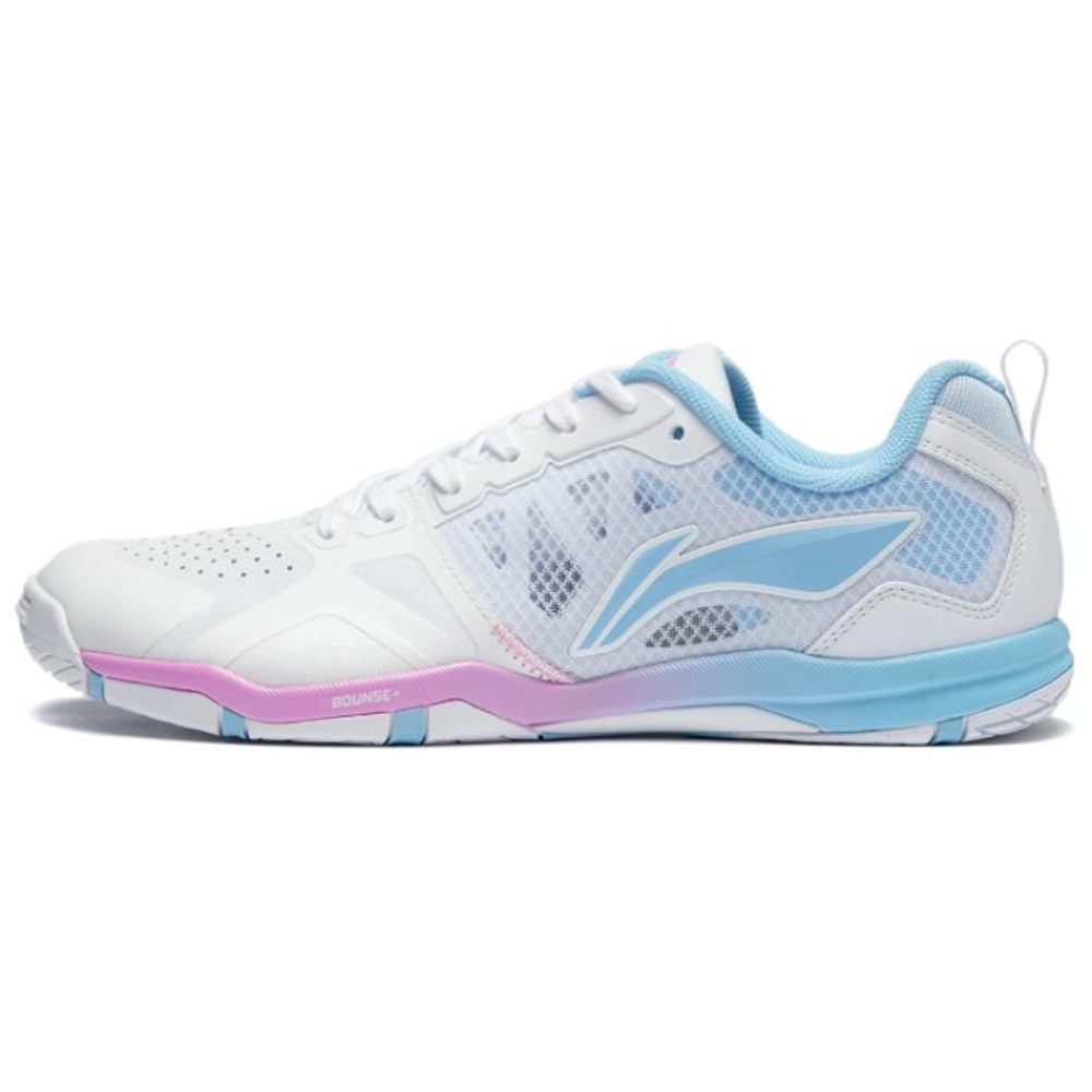 Li Ning Cushioning, Wear Resistant Low top Table Tennis Shoes Unisex White Blue