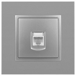 Розетка ЭРА Elegance 14-3107-03 информационная RJ45 IP20 алюминий | Elegance Алюминий