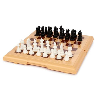 Шахматы в пласт.коробке (мал, беж) (Т-Ц)