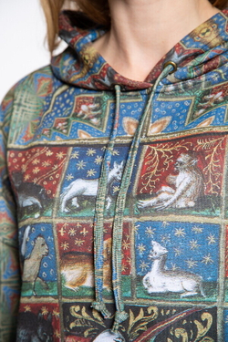 Худи "Бестиарий", по мотивам Бестиария Бартоломея Английского, 15 век