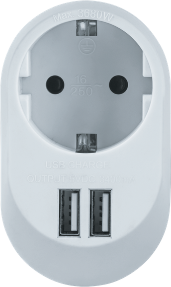Переходник Navigator NAD-USB01 1з/к 2USB3,4А белый 31156