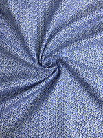 Коттон сорочка принт птицы, синий/белый NB#48