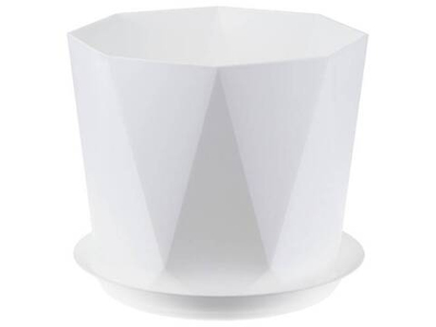 Кашпо Призма 4,7л d220мм с поддоном, белый