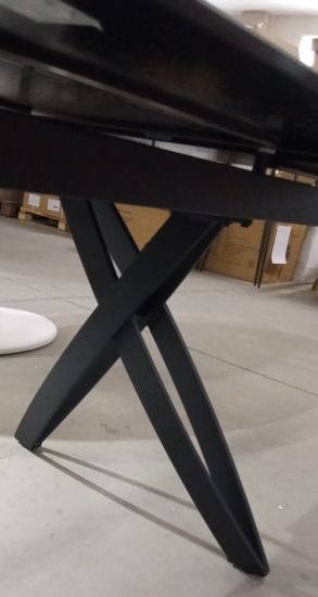 Стол PALERMO 180 TL-128 Испанская керамика черный контрастный мрамор / черный каркас