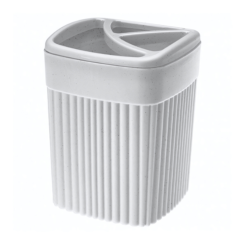 Стакан для зубных щеток "velvet" 90х90х119мм, 0,65л (светло-серый флэк)