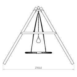 Деревянные качели с качелями гнездо 100 см и трапецией P911-8
