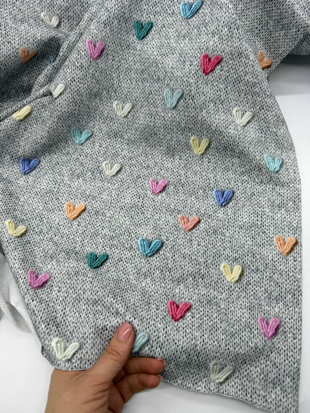 Футер 2 нитка сердечки на вязанке