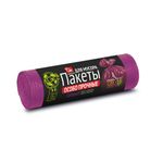 Мешки для мусора особо прочные 120 л, фиолетовые, в рулоне 10 шт., ПНД, 100х67 см, 12 мкм, GRIFON, 101-553