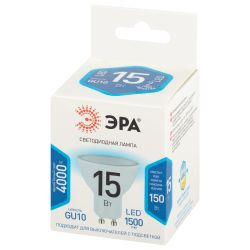 Лампа светодиодная ЭРА STD LED MR16-15W-840-GU10 15Вт софит нейтральный белый свет GU10 | Лампы cветодиодные Точечные (Софиты) (MR, PAR)