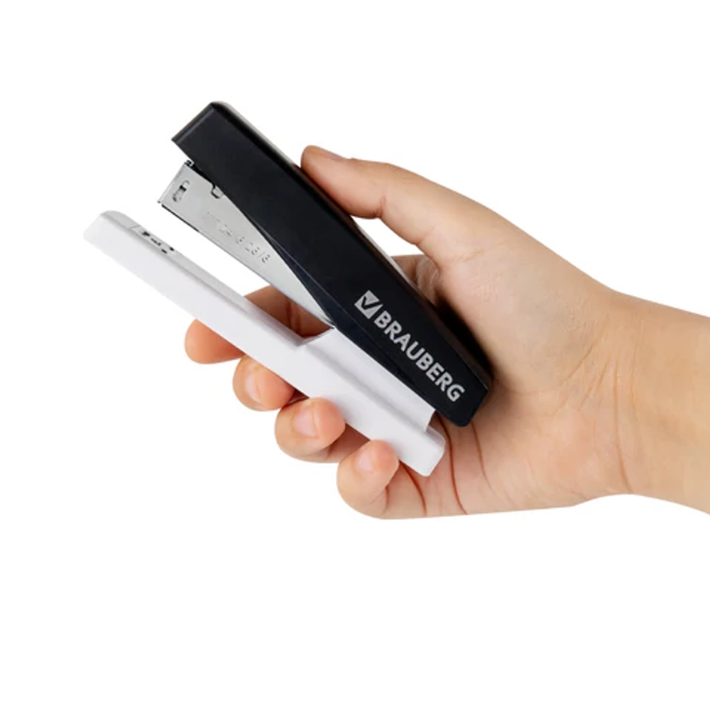 Степлер №24/6, 26/6 BRAUBERG "STYLE MAX", до 30 листов, черный