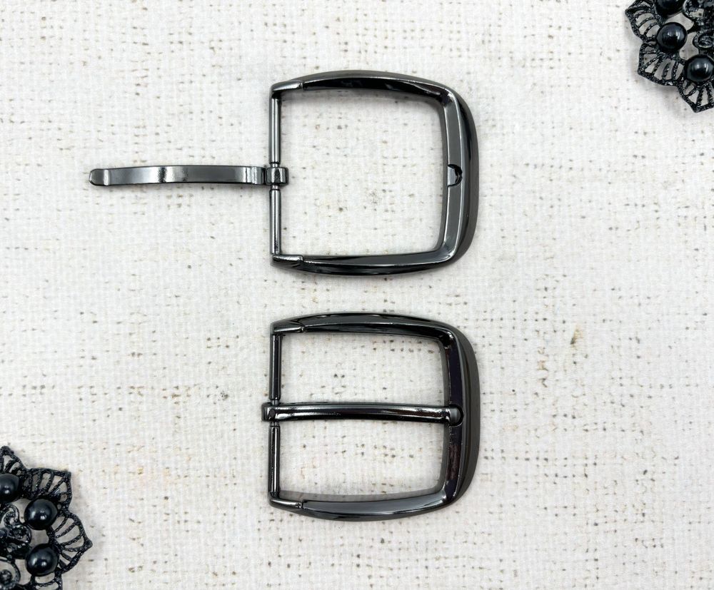 Пряжка ременная металл, ш. 4 см, чёрный никель