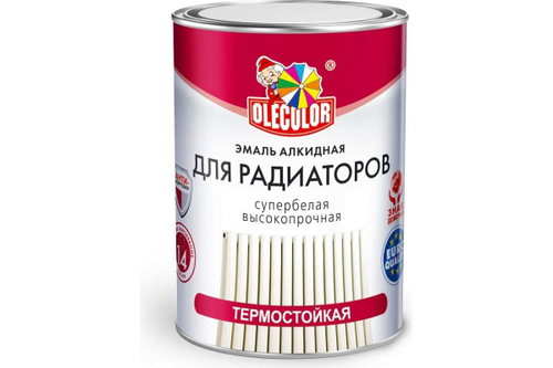 ЭМАЛЬ OLECOLOR ДЛЯ РАДИАТОРОВ ОТОПЛЕНИЯ ПОЛУГЛЯНЦЕВАЯ 0,9Л