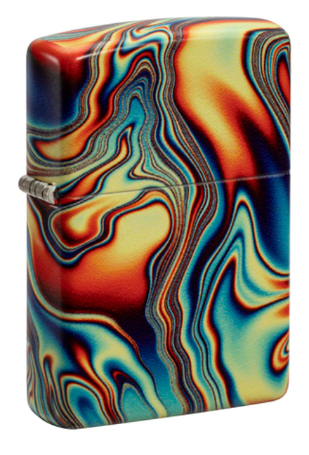 48612 Зажигалка ZIPPO Colorful Swirl Glow In The Dark Green, латунь/сталь, разноцветная, 38x13x57 мм
