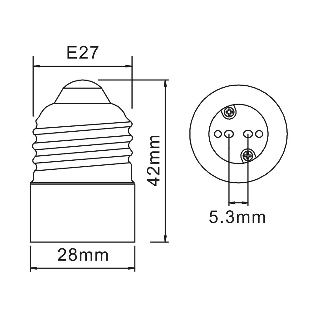 LH27-MR16 Переходник с цоколя Е27 на MR16. Материал корпуса керамика