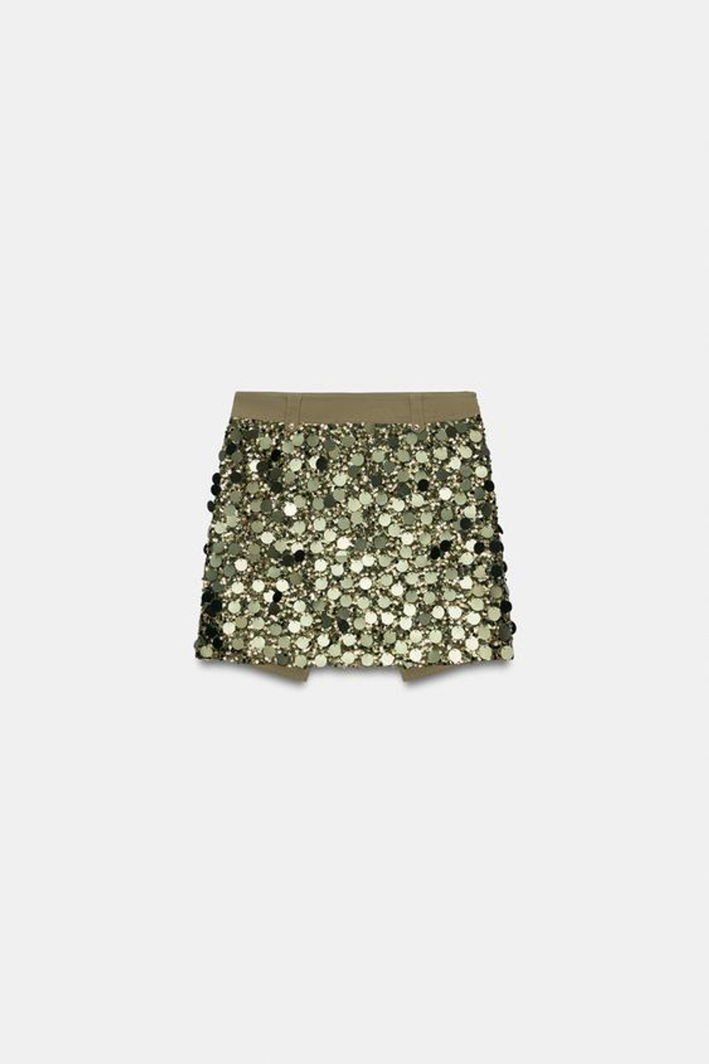 ZARA МИНИ-ЮБКА С ПАЙЕТКАМИ, ЗЕЛЕНЫЙ