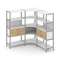 Shelf System Трехсекционный угловой стеллаж четырехярусный с ящиками SN.STMU-431 Белый/Тиквуд Светлы