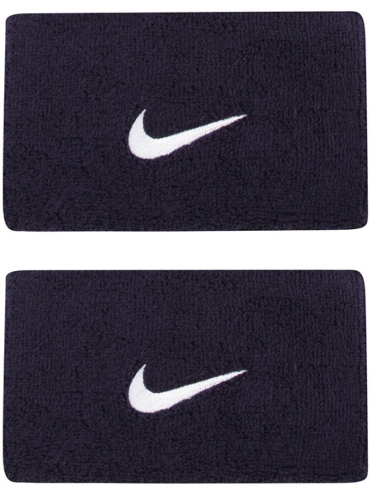 Напульсник теннисный Nike Swoosh Double-Wide Wristbands - obsidian/white