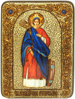 Инкрустированная икона Святая великомученица Екатерина 29х21см на натуральном дереве в подарочной коробке